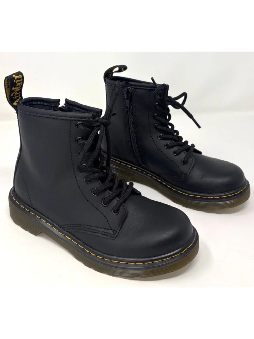 Dr. Martens Black Junior 1460 J Leather Lace Up Boots Size Y1